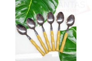 Talher Colher de Mesa Tipo Bambu 6 peças - Etilux
