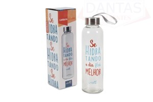Garrafa de Vidro Se Hidratando o dia Fica Melhor 500ml - Unika