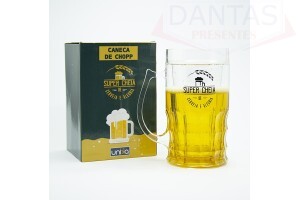 Caneca de Chopp Super Cheia de Cerveja e Alegria 600ml - Unika