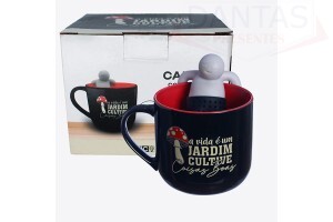 Caneca Com Infusor para Chá Cultive Coisas Boas 350ml - Zona Criativa
