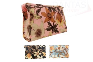 Necessaire Triangular Floral 23x15x7cm - Dantas