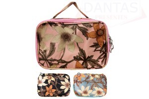 Necessaire Retangularl Floral 22x14,5x9cm - Dantas