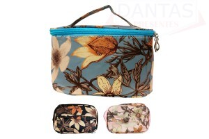 Necessaire Retangularl Floral 21x14x13,5cm - Dantas